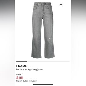 Brand New Frame Jeans Le Jane Crop Size 30